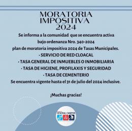 MORATORIA IMPOSITIVA 2024